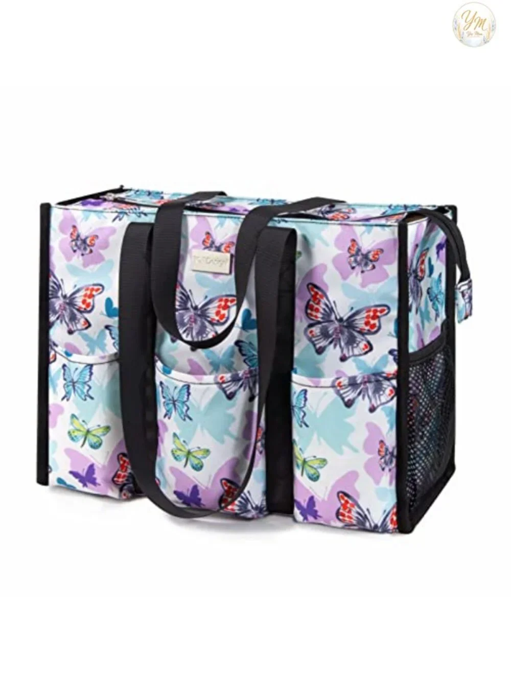 Water Resistant Tote Bag with 13 Pockets, Laptop Carry, Work Purse